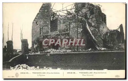 Cartes postales Vermelles L&#39Eglise Militaria