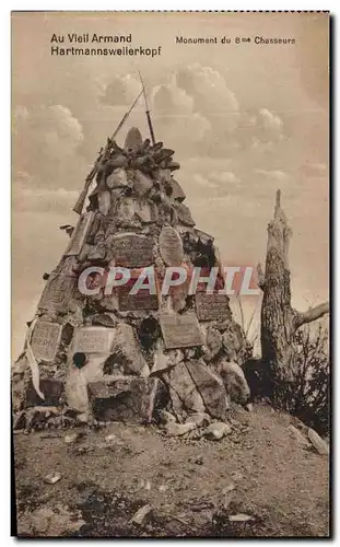 Cartes postales Au Vieil Armand Hartmannsweilerkopf Monument Du 8eme Chasseurs