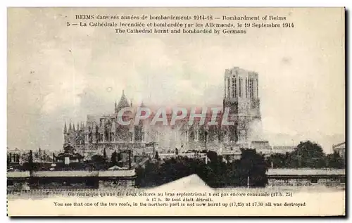 Cartes postales Reims Dans Ses Annees De Bombardements Militaria