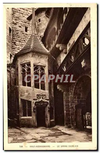 Ansichtskarte AK Haut Koenigsbourg Le Grand Escalier