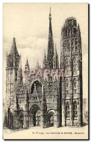 Cartes postales La Cathedrale de Rouen Ensemble