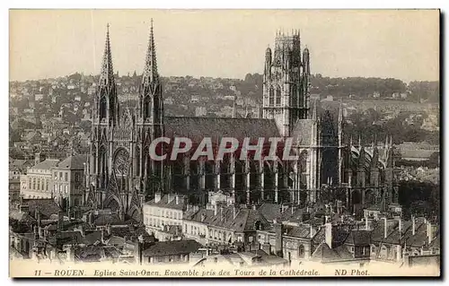 Ansichtskarte AK Rouen Eglise Saint Ouen Ensemble pris des Tours de la Cathedrale