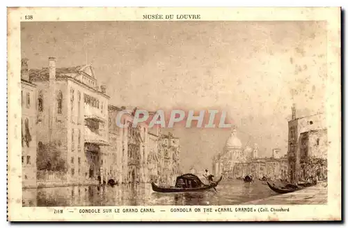 Cartes postales Musee Du Louvre Gondole Sur Le Grand Canal Venise