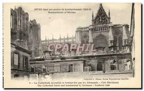 Cartes postales Reims Dans Ses Annees De Bombardement La cathedrale Militaria