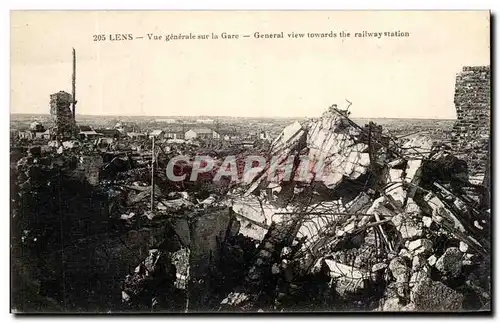 Cartes postales Lens vue Generale Sur La Gare Militaria