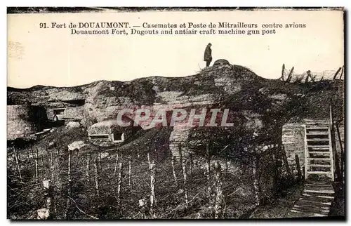 Ansichtskarte AK Fort De Douaumont Casemates Et Poste De Mitrailleurs Contre Avions Militaria