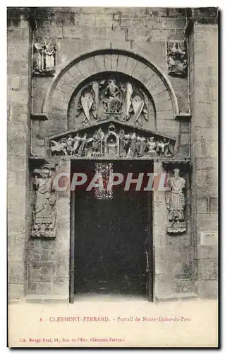 Cartes postales Clermont Ferrand Portail de Notre Dame du Port