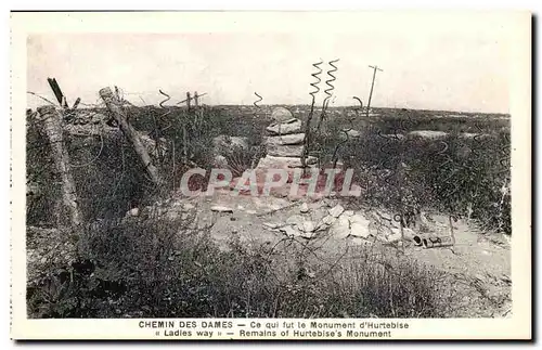 Cartes postales Chemin Des Dames Ce qui fut le Monument d&#39Hurtebise Militaria