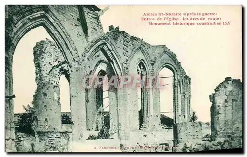 Cartes postales Abiain St Nazaire Entree de I'Eglise Militaria