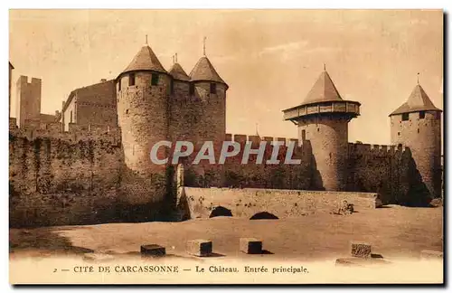 Ansichtskarte AK Cite De Carcassonne Le Chateau Entree principale