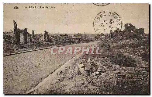 Cartes postales Lens Rue de Lille Militaria