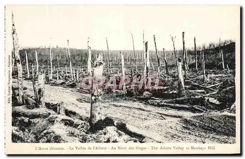 Ansichtskarte AK L&#39Aosne devastee la Vallee de l&#39Ailette Au Mont des Singes Militaria