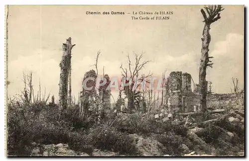 Ansichtskarte AK Chemin des Dames Le Chateau de Filain Militaria