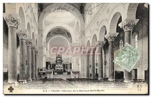 Cartes postales Tours Interieur de la Basilique Saint Martin