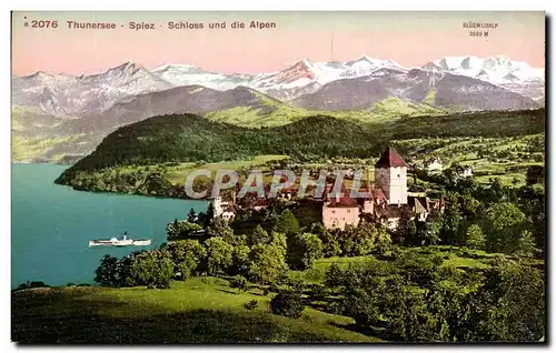 Cartes postales Thunersee Spiez Schloss Und Die Alpen