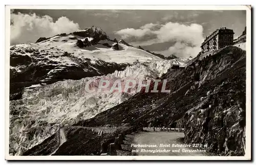 Cartes postales Purkastrasse Hotel Belvedere Mit Rhonegletscher Und Gerstenhorn