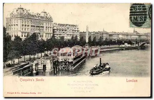 Cartes postales Cleopatra&#39s Needle London Bateau