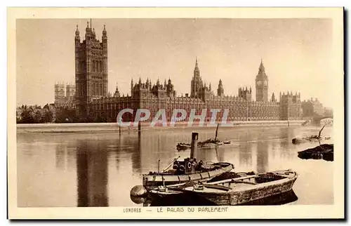 Ansichtskarte AK London Le Palais Du Parlement Bateau