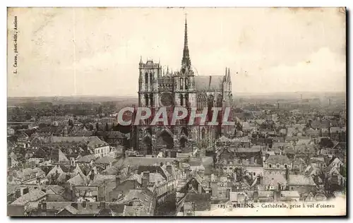 Cartes postales Amiens Cathedrale Prise a vol d'oiseau