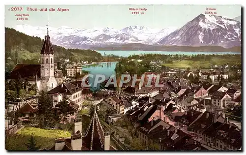 Ansichtskarte AK Thun Und die Alpen