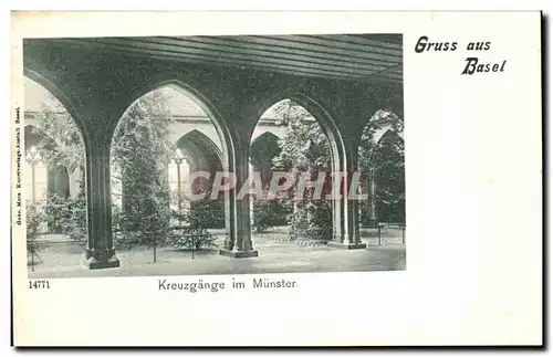 Cartes postales Grusse aus Basel Kreuzgange im Munster