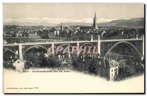 Ansichtskarte AK Bern Kornhausbrucke und die Alpen