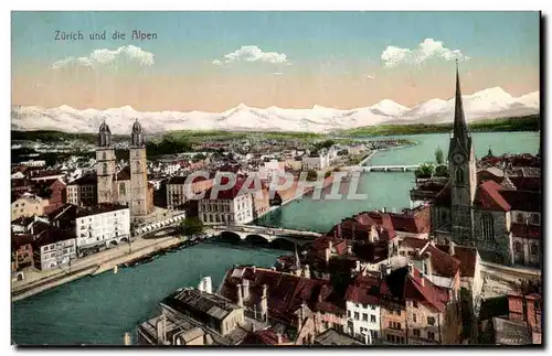 Cartes postales Zurich und die Alpen