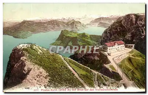 Cartes postales Pilatus Kulm mit Blick auf den Vierwaldstatersee