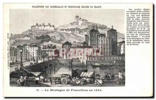 Cartes postales La Montagne de Fourvieres en 1844 Lyon