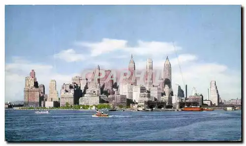 Moderne Karte The Awe Inspiring Skyline of Manhattan Island Only United Air lines Links New York