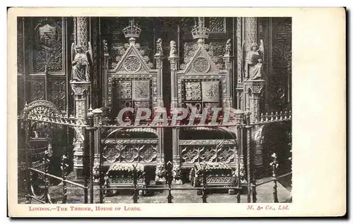 Cartes postales London The Throne House of Lords