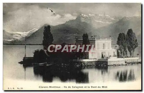 Ansichtskarte AK Clarens Montreux Ile De Salagnon Et La Dent Du Midi