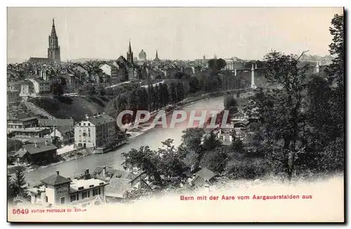 Ansichtskarte AK Bern Mit Der Aare Vom Aargauerstalden Aus