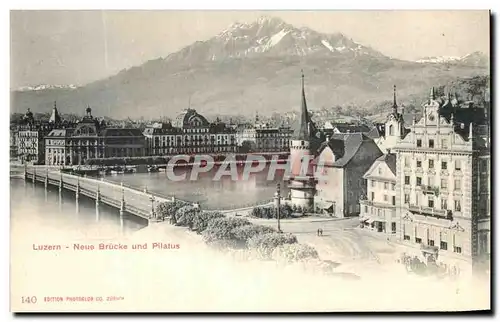 Ansichtskarte AK Luzern Neue Brucke Und Pilatus