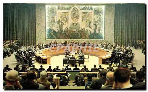 Cartes postales moderne United Nations Nations Unies Security Council Chamber A General View Of The New York