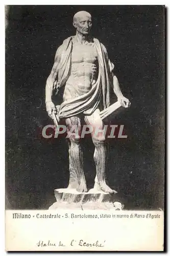 Cartes postales Milano Cattedrale Statua in marmo di Marco d'Agrate
