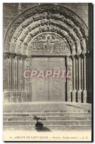 Cartes postales Abbaye de St Denis Portail Porche central