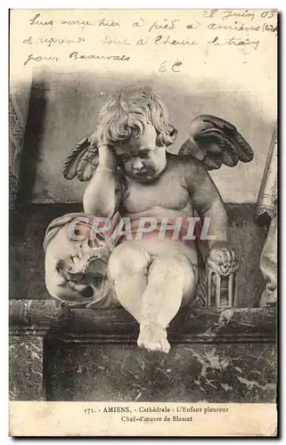 Cartes postales Amiens La Cathedrale L'Enfant Pleureur Chef d'Oeuvre de Blasset