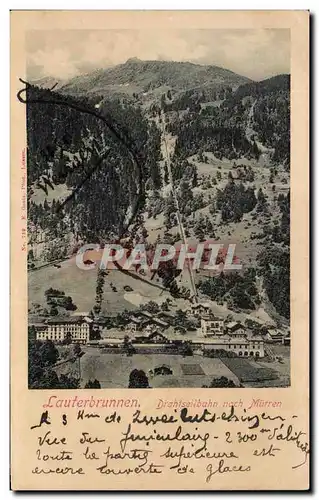 Ansichtskarte AK Lauterbrunnen Drahtseilbahn nach Murren