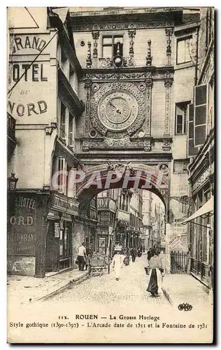 Cartes postales Rouen La Grosse Horloge Style Gothique