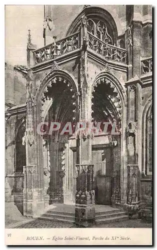 Cartes postales Rouen Eglise Saint Vincent Porche Du 15eme