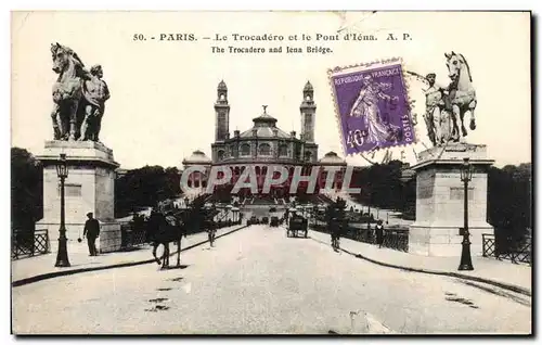 Ansichtskarte AK Paris Le Trocadero et le Pont d&#39lena