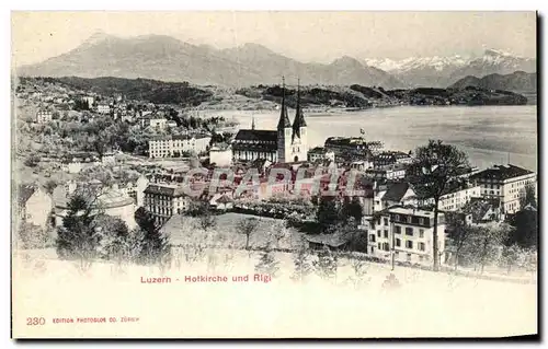Cartes postales Luzern Hotkirche und Rigi