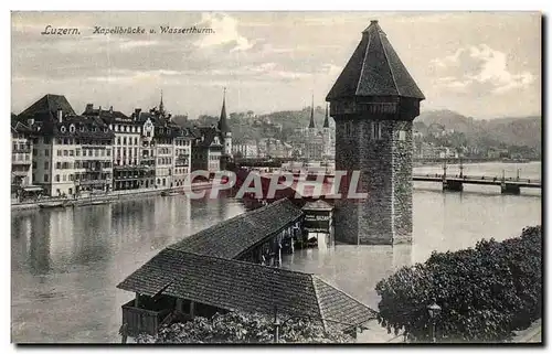 Cartes postales Luzern Kapellbrucke Wasserthurm