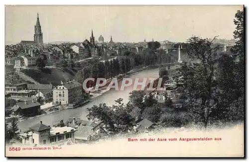 Cartes postales Bern mit der Aare vom Aargauerstalden aus