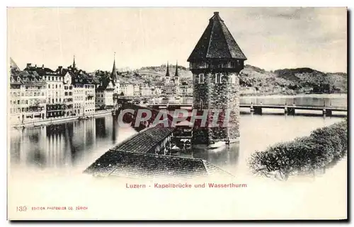 Cartes postales Luzern Kapelibrucke und Wasserthurm