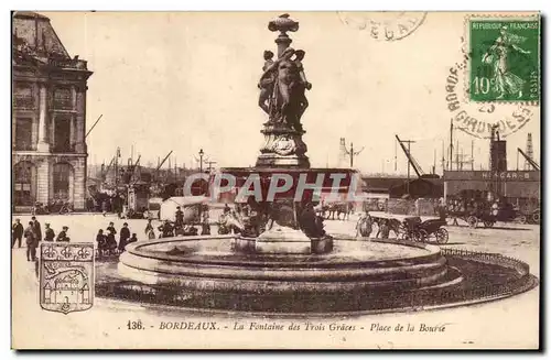 Ansichtskarte AK Bordeaux La Fontaine Des Trois Graces Place De La Bourse