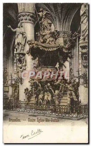Cartes postales Bruxelles Chaire Eglise Ste Guduie