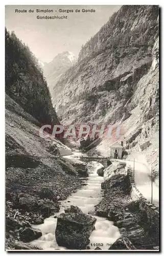 Ansichtskarte AK Route du Simpion Gorges de Gondo Gondoschlucht