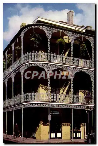 Moderne Karte Lace Balconies Royal Street New Orleans